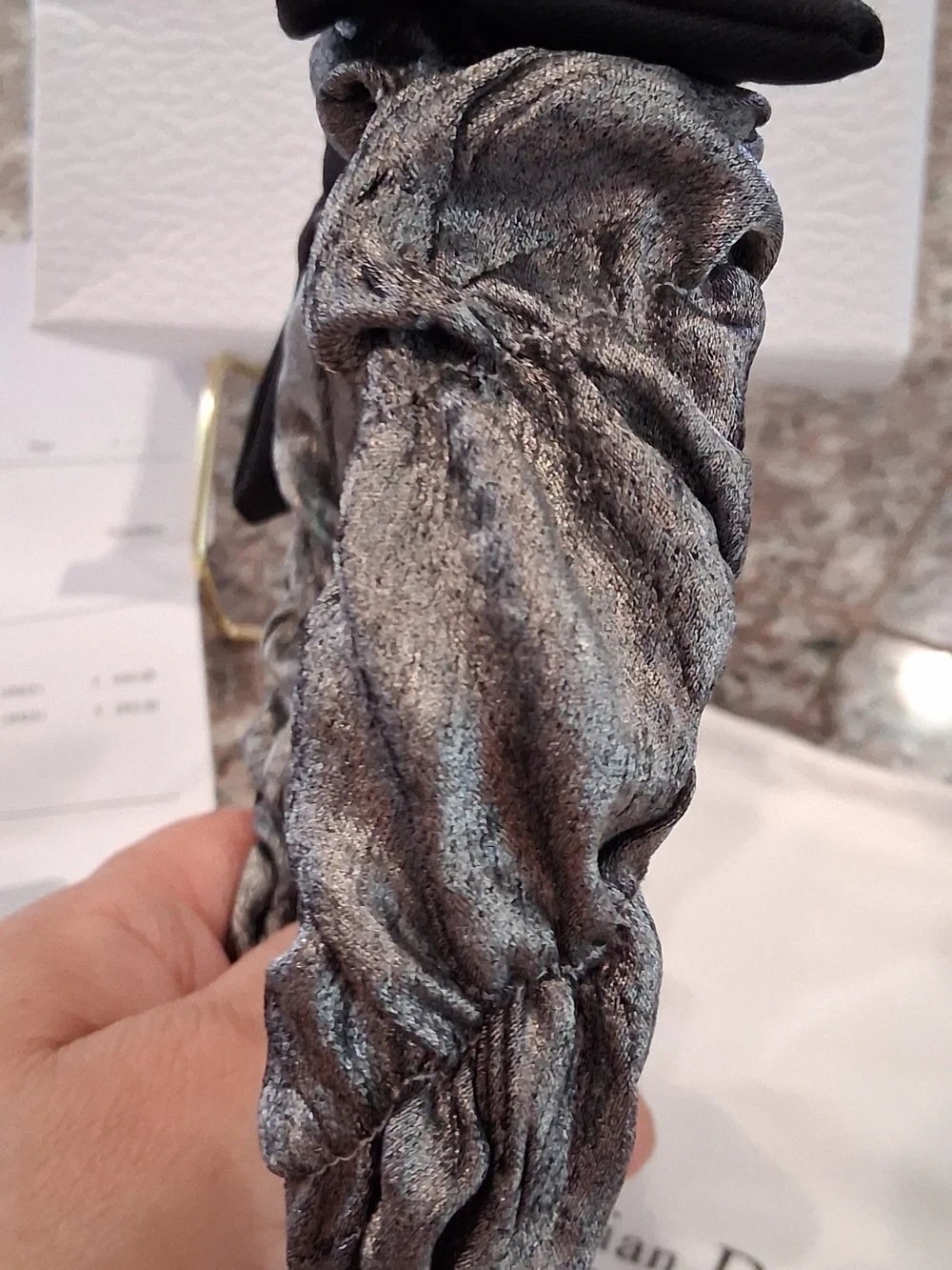 Christian Dior Black & Gray Knotted Headband. Beautiful ,New